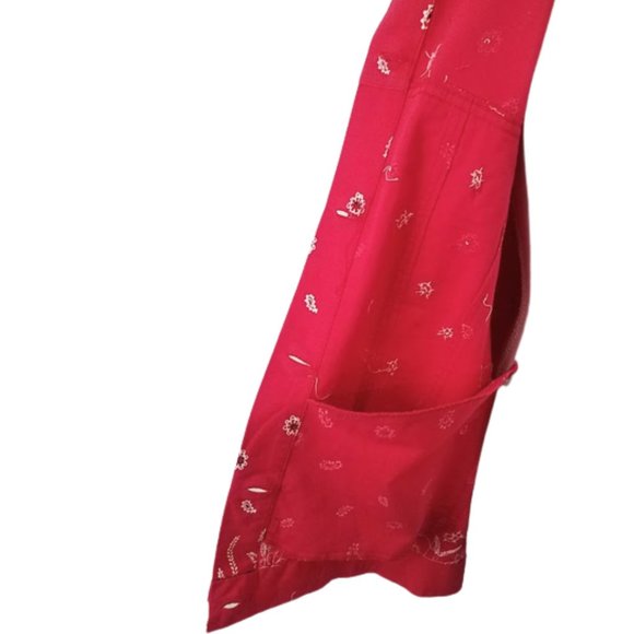 THE QUACKER FACTORY Red & White Embellished Paisley Floral Jacket - Women's M - Picture 8 of 10